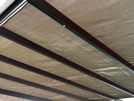 13' X 7.7' Outdoor Pergola Sun Shade Cover Cloth Patio Canopy Hdpe Permeable With Grommets - Brown