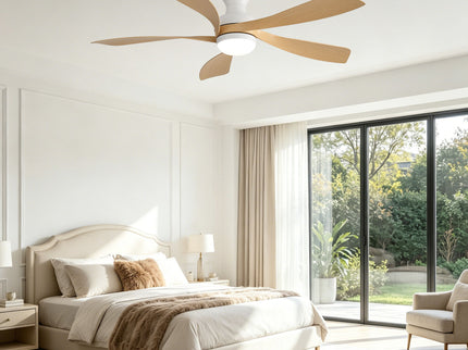 52" Ceiling Fan With 3 Color Dimmable LED Light, DC Reversible Motor, 6 Speed Settings