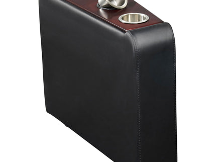 Nseluka - Upholstered Wedge Console For Home Theater With Cupholders - Black
