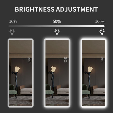 Full Length Mirror Lighted Vanity Body Mirror LED Mirror Wall Mounted Mirror Big Size Rounded Corners, Bedroom, Living Room, Dressing Room Hotel - Clear