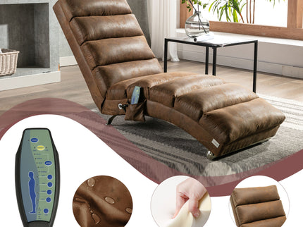 Massage Chaise Lounge Indoor With Remote Control, Ergonomic Electric Massage Lounger
