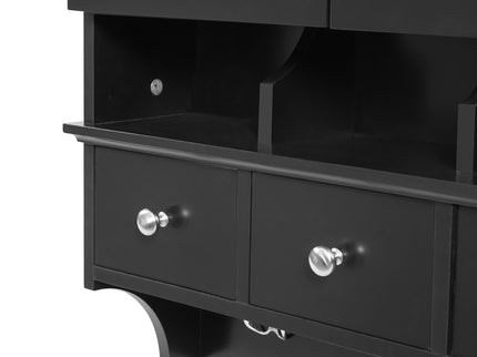 Modern Bathroom Mirror Cabinet With Drawers, Organizer Hooks, And High-Definition Mirrors