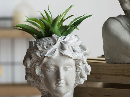Cement Bust Wall Planter Indoor Outdoor Home Garden Decor, 8 - Gray