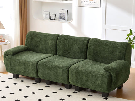 3 Seater Sofa Couch With Curved Armrests
