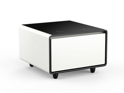 Modern Smart Side Table With Built-In Fridge, Wireless Charging, Temperature Control, Power Socket, USB Ports, Outlet Protection, Induction Light