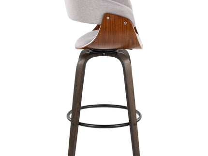 Vintage Mod - Mid Century Modern Fixed Height Barstool With Swivel & Round Footrest (Set of 2)