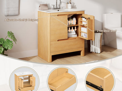 Softened Modern Bathroom Vanity With Sink