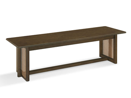 Dining Bench With Rattan Weave