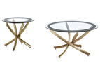 Gold / 2 Pc. Coffee Table, End Table
