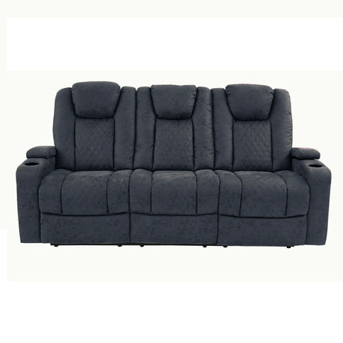 Power Reclining Sofa With Adjustable Headrest - Inky Blue