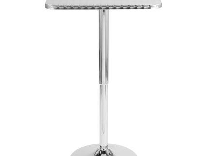 Bistro - Contemporary Adjustable Square Bar Table - Silver