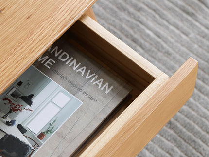 Low Table, Coffee Table With Storage Shelf - Natural
