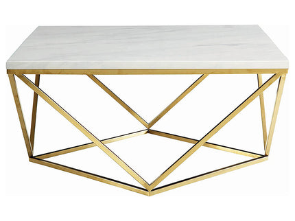 Orion - Coffee Table With Leg Geometric Design - White
