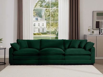 Mid-Century Modern 3 Seater Sectional Sofa With Arm And Throw Pillows