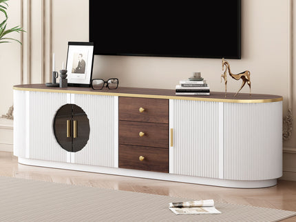 Modern Minimalist TV Stand For TVs Up To 80" With 3 Drawers And 1 Shelf