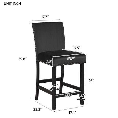 5-Piece Counter Height Dining Table Set With One Faux Marble Top Dining Table And Four Upholstered Chairs