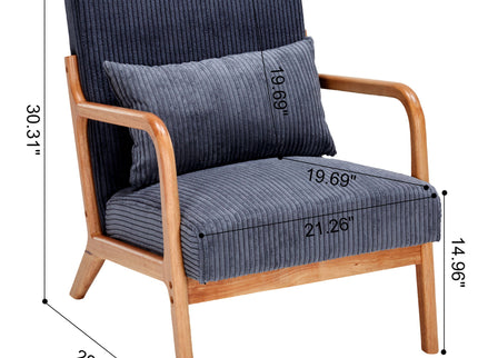 Accent Arm Chair With Pillow Upholstered