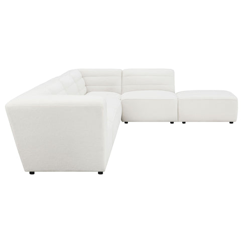 Nevve - 6 Piece Upholstered Tufted Sectional - Ivory