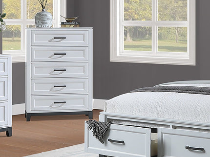 Bedroom Set, Bed With Drawers And Upholstered Headboard LED Lighting