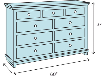 7 Seven Drawer Dresser - Cherry