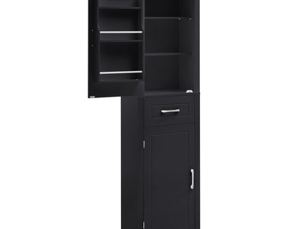 Tall Freestanding Bathroom Storage Cabinet With 2 Doors And Adjustable Shelves