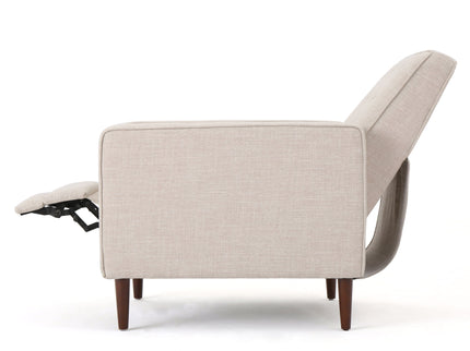 Mid-Century Modern Recliner With Button Tufted Waffle Stitch