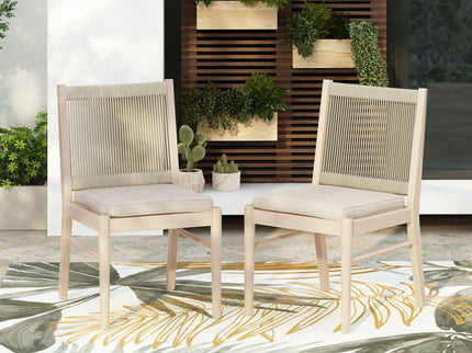 Cordoba - Dining Chair (Set of 2) Comfortable Armless Chairs - Beige