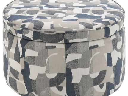 St. Helena - Oval Storage Ottoman With Removable Top - Indigo