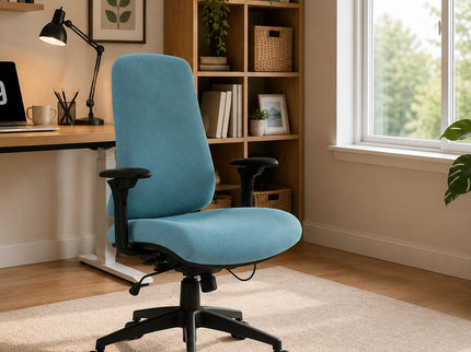 Office Chair With Mid Back Design, 5D Armrests And Multi Position - Blue