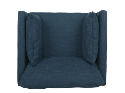 Enchantica - Upholstered Fabric Club Chair With Button Tufted And 2 Accent Pillows