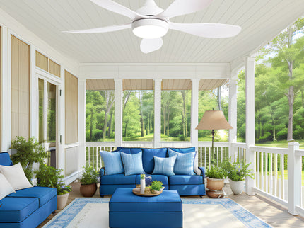 42" Ceiling Fan With Remote Control, DC Reversible Motor, 6 Speeds, 3Cct LED Light - White