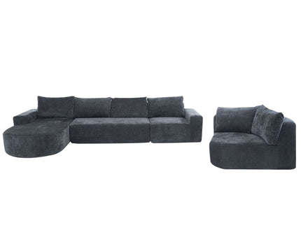 U-Shaped Oversized Modular Cloud Sectional Sofa With Deep Seat For Living Room