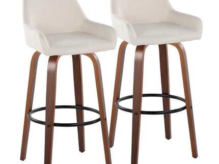 Daniella - Contemporary Fixed Height, Barstool & Swivel And Round Footrest (Set of 2)