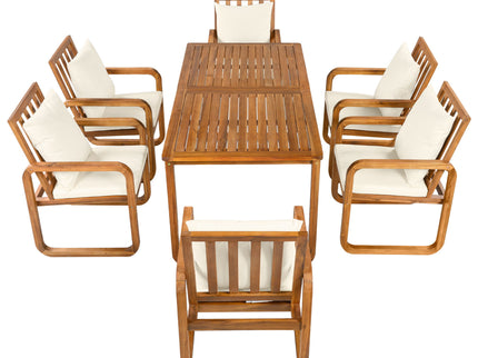7 Piece Outdoor Patio Dining Set With Removable Cushions