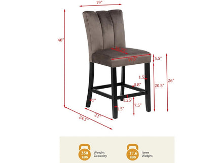 5 Piece Counter Dining Set With Table, Chairs - Black / Brown