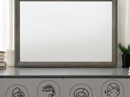 Escher - Mirror - Gray / Oak