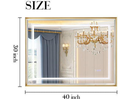LED Bathroom Beveled Mirror, 3000 - 6000K Gradient Front And Backlit LED Mirror For Bathroom, 3 Colors Dimmable, Ip54 Enhanced Anti Fog