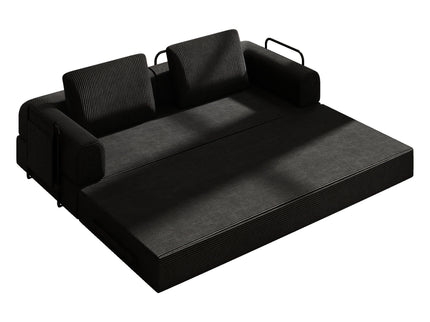Convertible Sleeper Sofa Bed With Cylindrical Pillow, Fixed Shape Frame