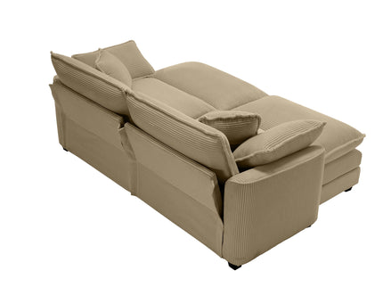 Oversized Modular Cushion Sofa With Ottoman, Low Back, Deep Seating Sofa Set