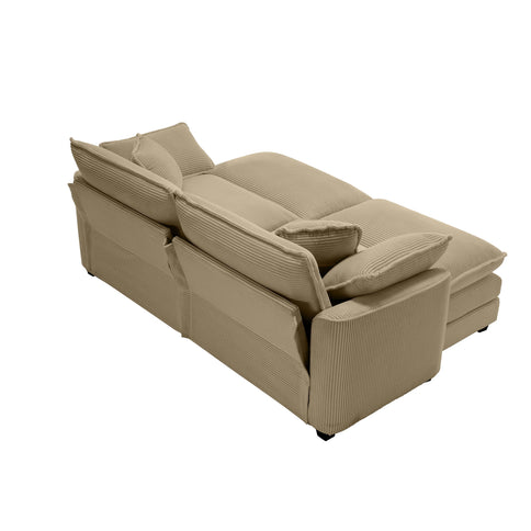 Oversized Modular Cushion Sofa With Ottoman, Low Back, Deep Seating Sofa Set