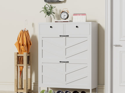 Shoe Cabinet With Flip Drawers