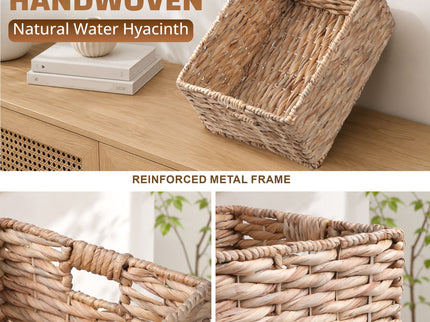 Storage Basket, Handwoven Twisted Weave Basket With Handles Shelf Organizer, Towel Storage, Living Room Storage - Light Brown