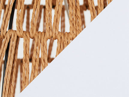 Congo - Contemporary Rattan Table Lamp - Natural / Matte Black / White