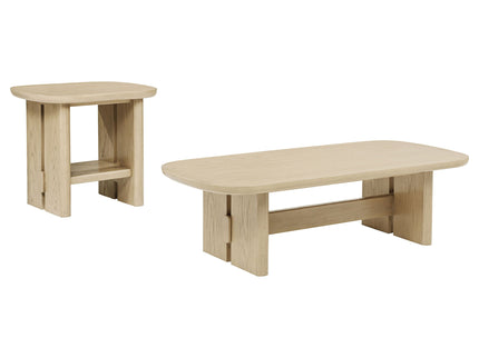 Kimpton - 2 Piece Coastal Coffee And End Table Set - Beige