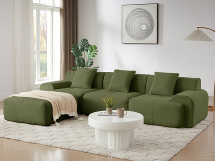 L Shaped Modular Sectional Sofa And Movable Ottoman