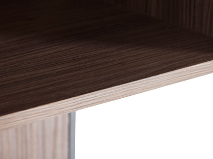 Modern Minimalist Tall Lighted Display Cabinet With Tempered Glass Door - Black / Dark Walnut