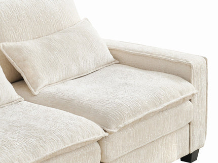 Modern Comfy L Shaped Sectional Sofa With Movable Ottoman