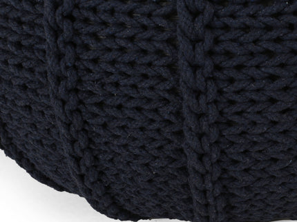 Bordeaux - Knitted Round Pouf Ottoman And Floor Cushion