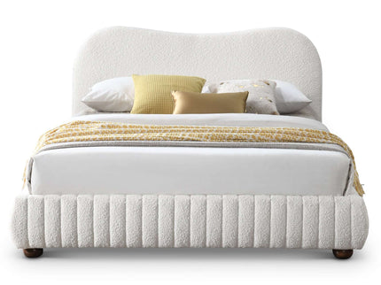 Norme - Queen Size Upholstered Low Profile Platform Bed - Cream