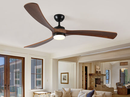 Solid Wood Ceiling Fan With Lights And Remote Control Indoor Outdoor Ceiling Fan 3 Wooden Blades Modern Ceiling Fan For Porch Living Room Bedroom
